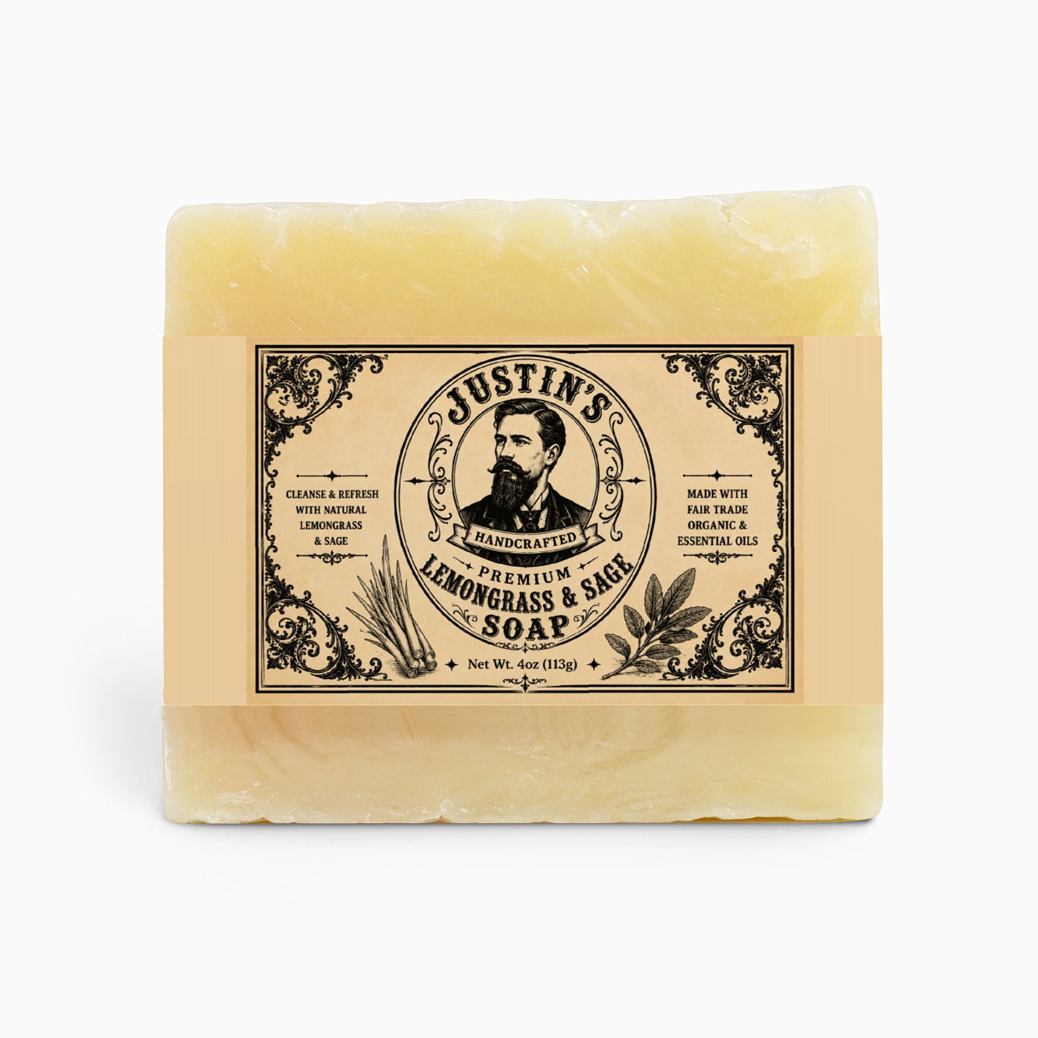 Justin's Handcrafted Lemongrass & Sage Soap