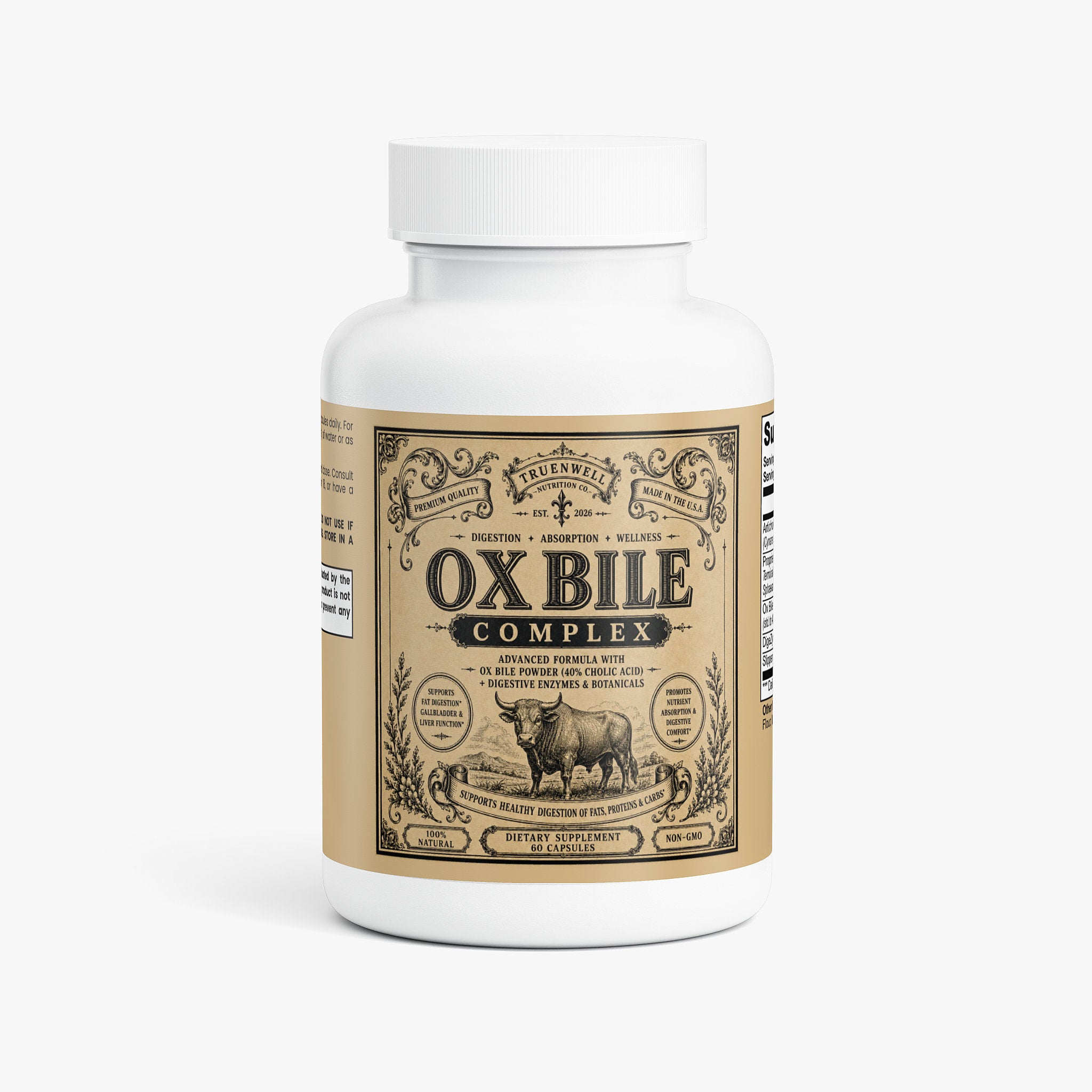 Ox Bile Complex – Premium Digestive Support Formula – 60 Capsules