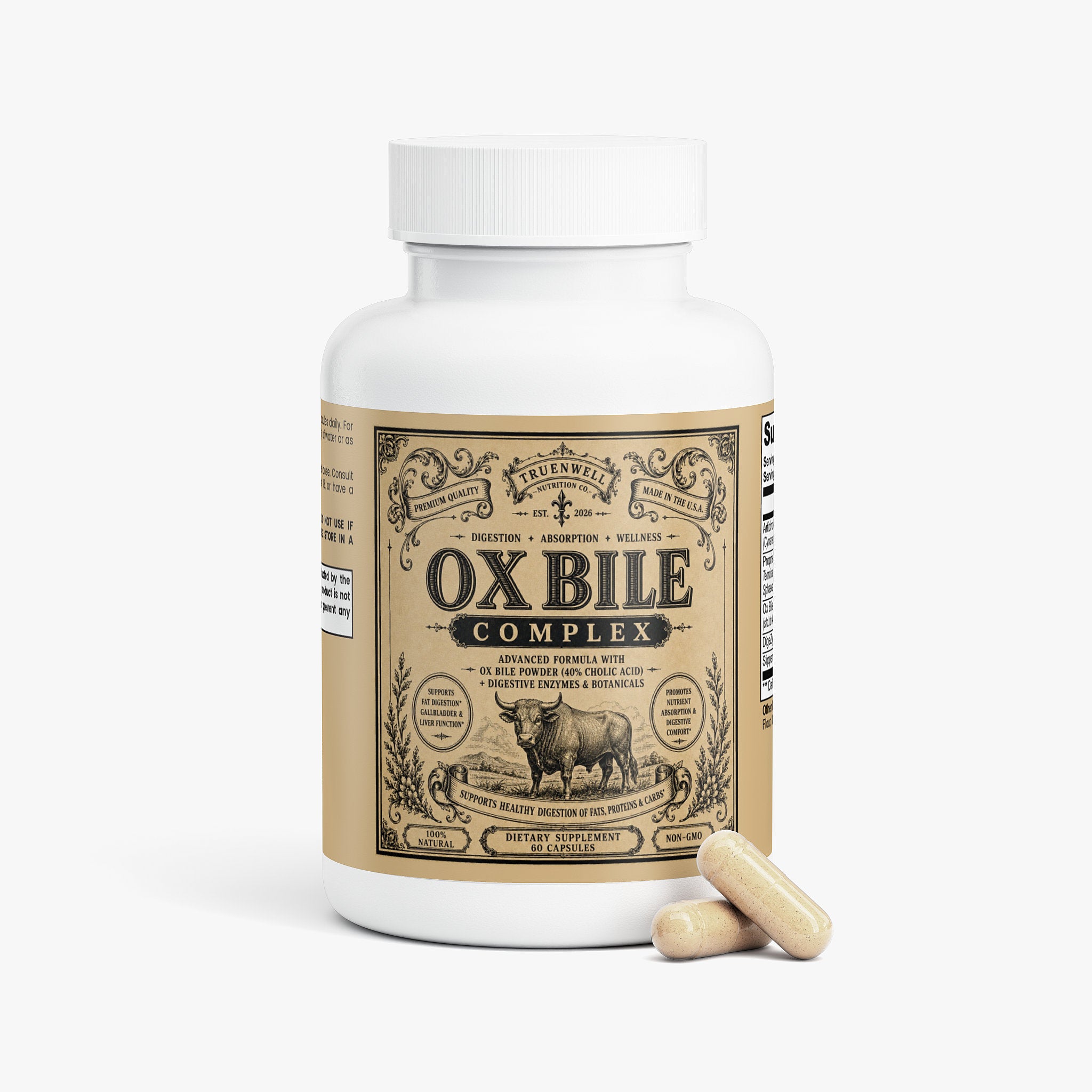Ox Bile Complex – Premium Digestive Support Formula – 60 Capsules