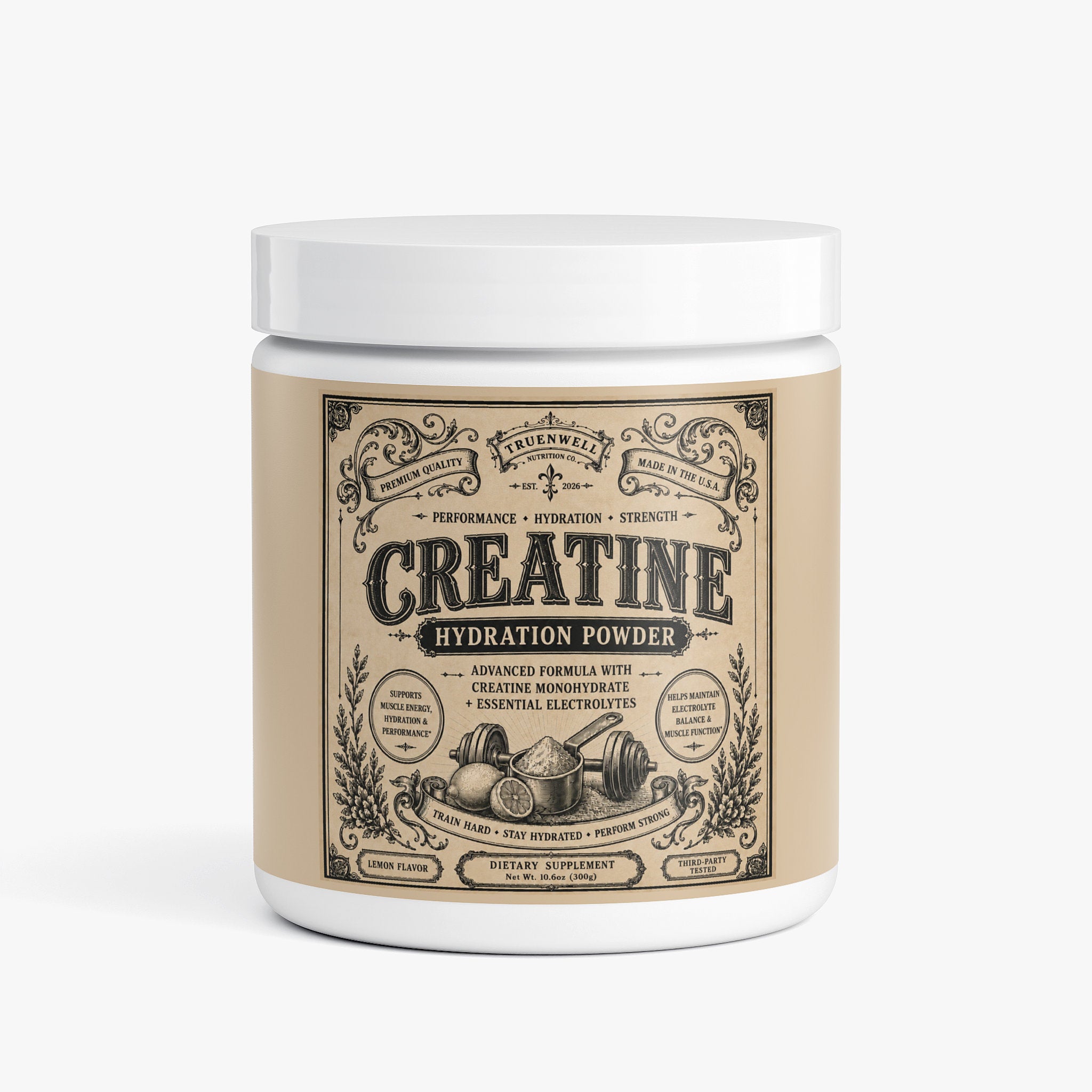 Creatine Monohydrate Hydration Powder with Electrolytes - Lemon