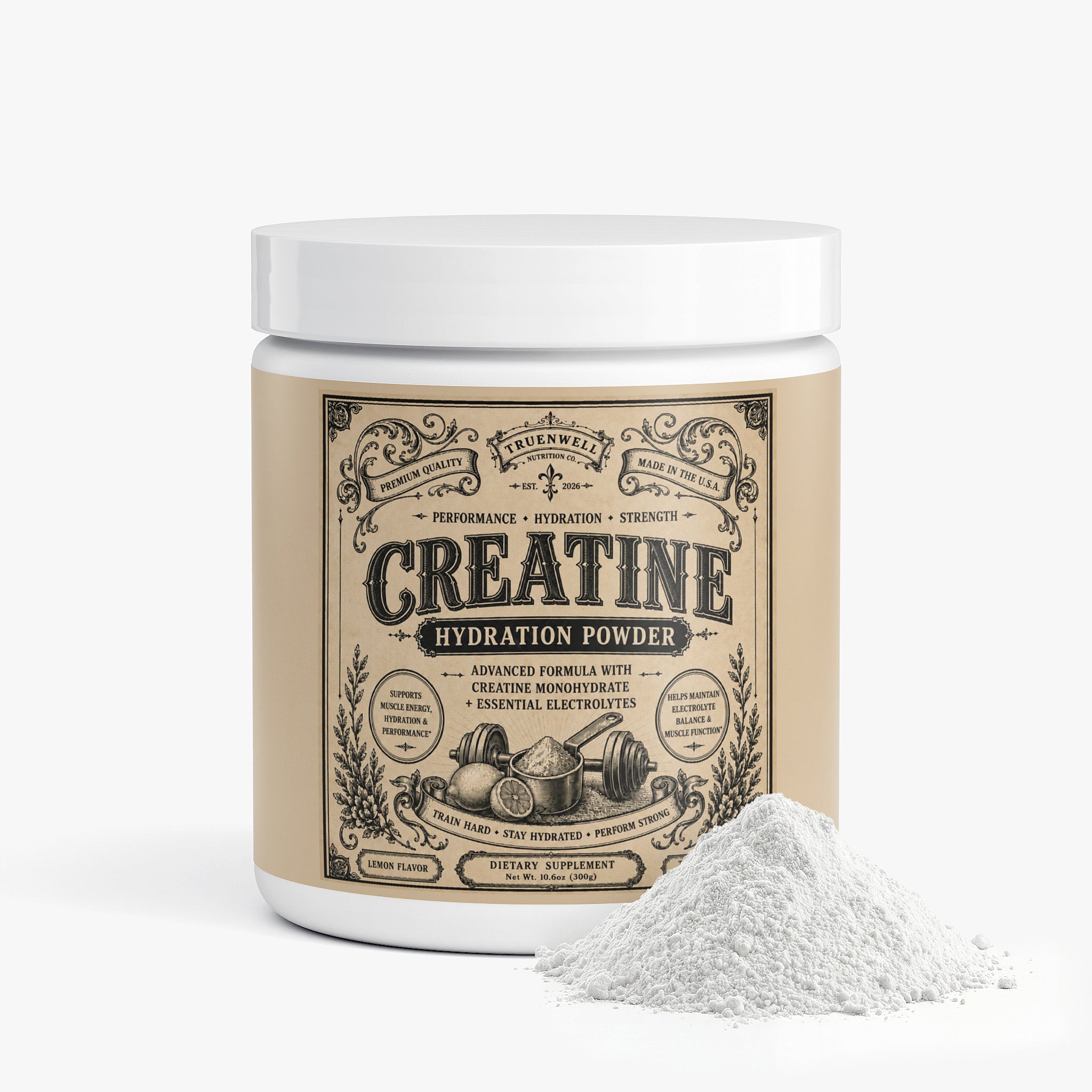 Creatine Monohydrate Hydration Powder with Electrolytes - Lemon