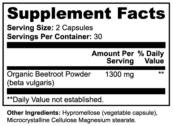 Beetroot Capsules Organic  – Supports Healthy Blood Flow & Circulation