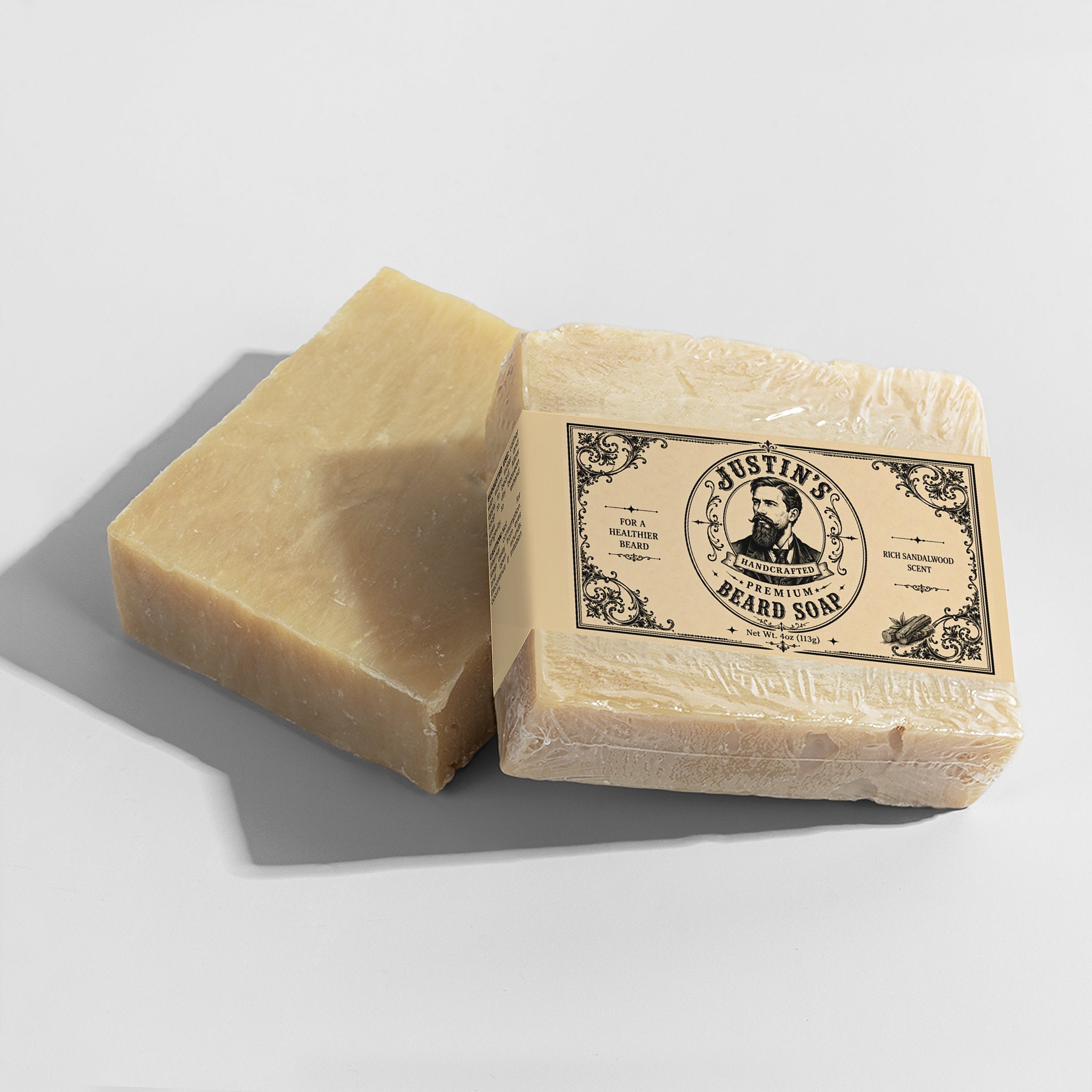 Premium handcrafted sandalwood beard soap made in the USA