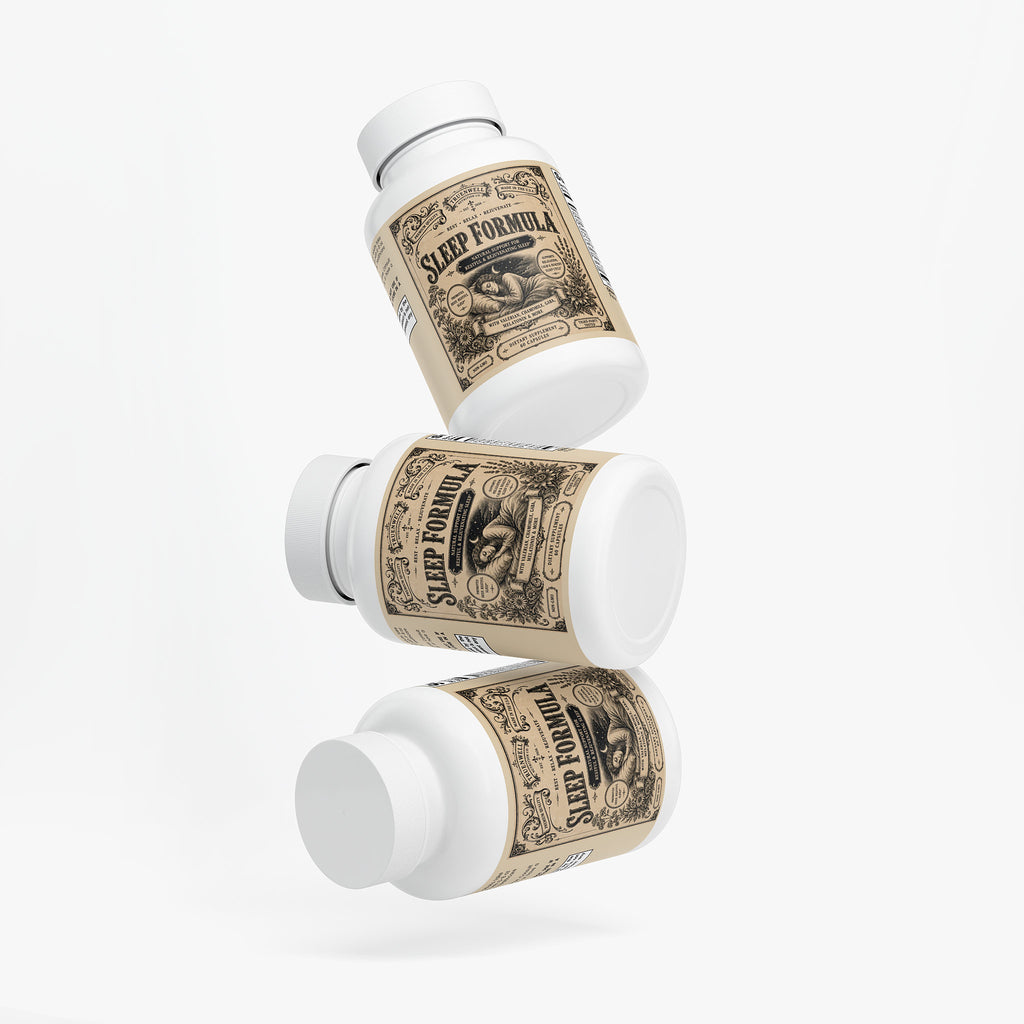 TRUENWELL Sleep Formula bottle displayed from multiple angles.
